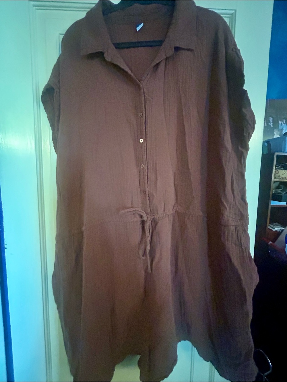 Old Navy Brown Button-Front Jumpsuit